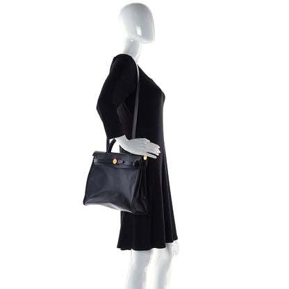 Hermes Toile H Berline Vache Hunter Herbag Zip PM 31 Black Ecru 3 of 7