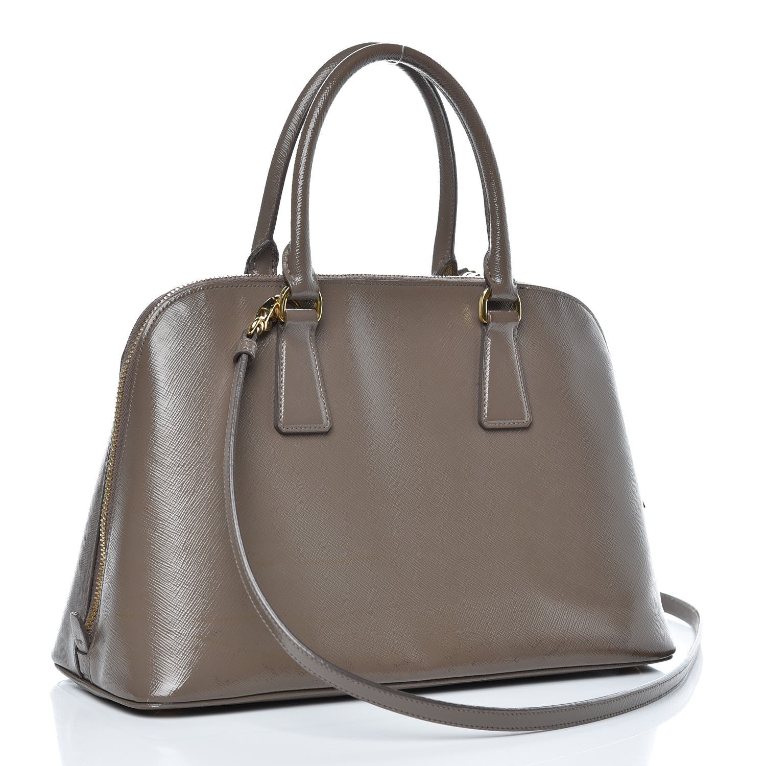 Prada Saffiano Vernice Medium Promenade Tote Argilla 3 of 16