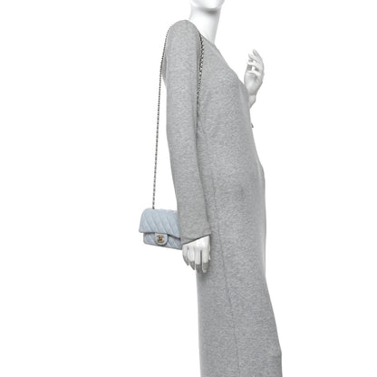 Chanel Lambskin Quilted Extra Mini Rectangular Flap Light Blue 2 of 10