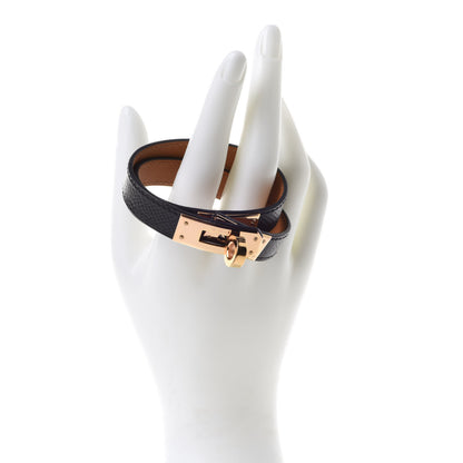 Hermes Epsom Kelly Double Tour Bracelet S Black 2 of 7