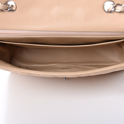 Chanel Lambskin Quilted Jumbo Single Flap Beige Clair 6 of 13