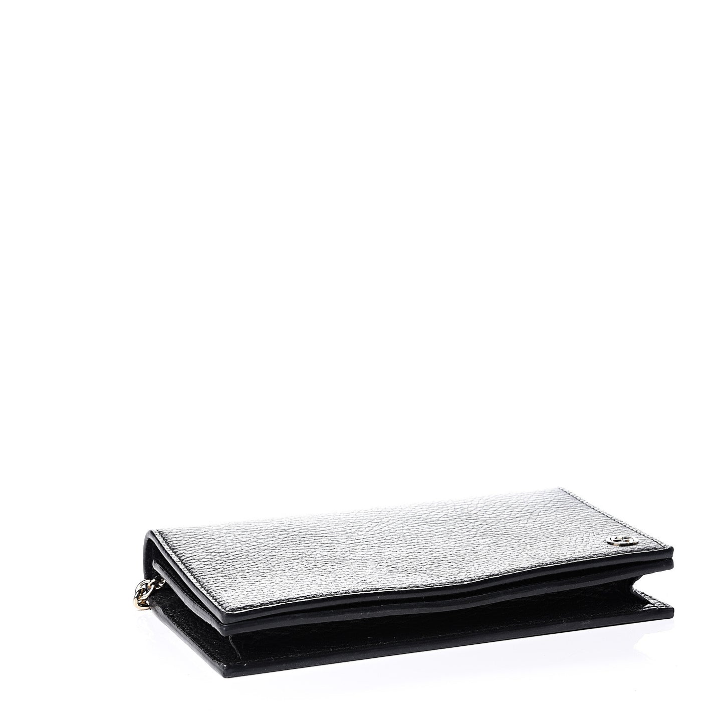 Dollar Calfskin Medium Betty Chain Wallet Black