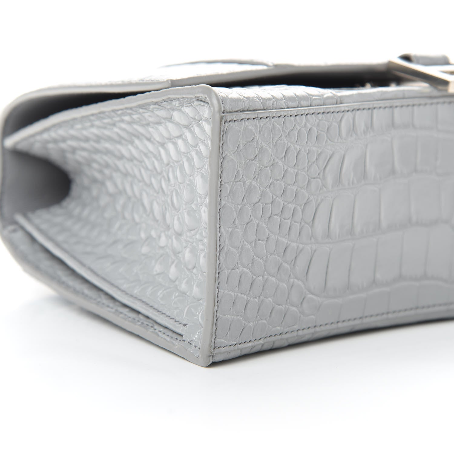 Balenciaga Shiny Calfskin Crocodile Embossed Medium Hourglass Top Handle Bag Balenciaga Grey 10 of 15