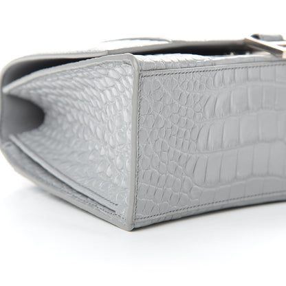 Balenciaga Shiny Calfskin Crocodile Embossed Medium Hourglass Top Handle Bag Balenciaga Grey 10 of 15