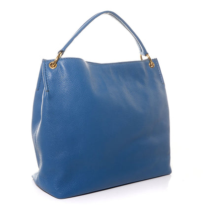 Prada Vitello Daino Logo Hobo Cobalto 5 of 11