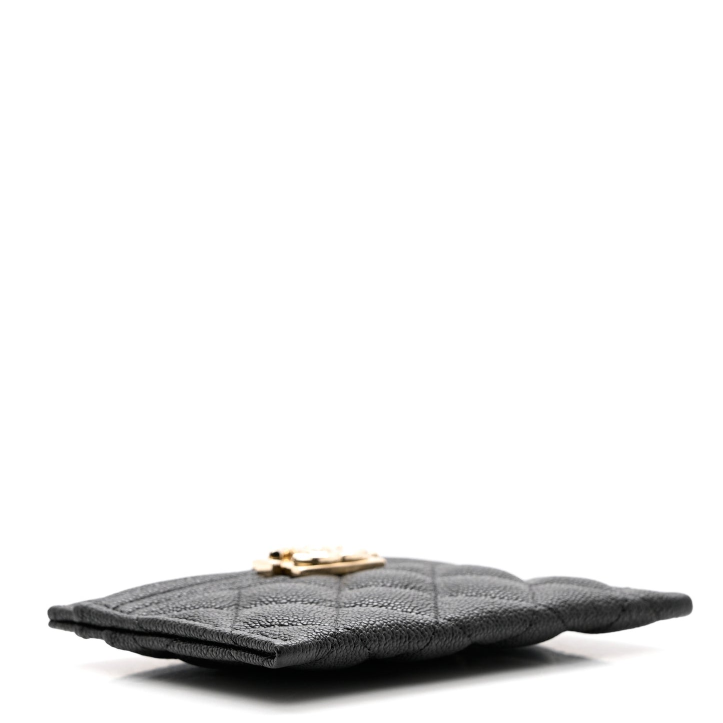 Caviar Quilted Boy Card Holder Black