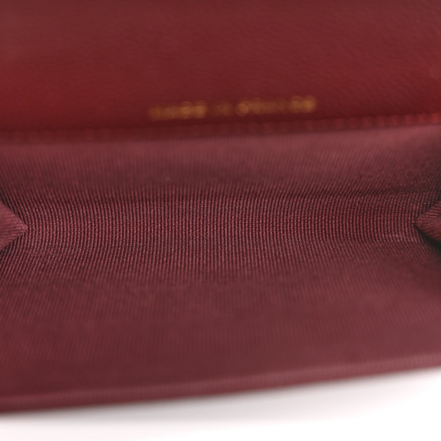 Caviar Quilted Flap Card Holder Wallet Burgundy