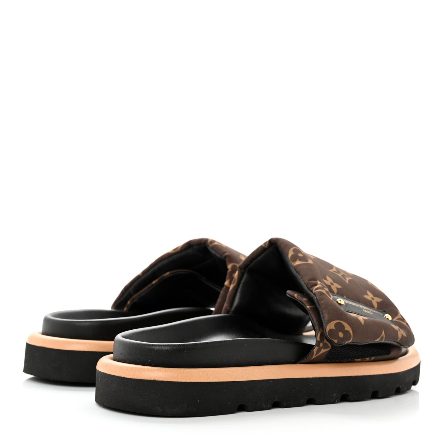 Nylon Monogram Pool Pillow Comfort Mule 37 Cacao Brown