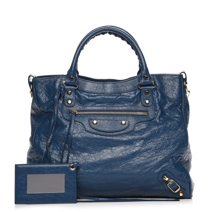 Balenciaga Agneau Classic Gold Hardware Velo Bleu Profond 1 of 8