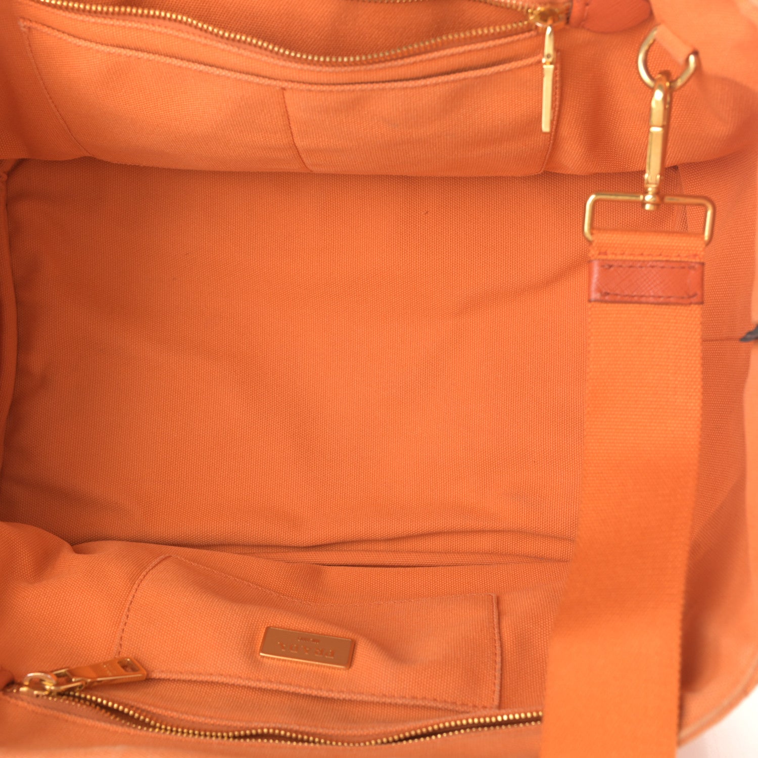 Prada Canapa Crystal Studded Tote Papaya 5 of 9