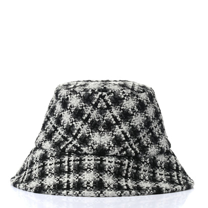 Chanel Tweed Bucket Hat L Black White 7 of 9
