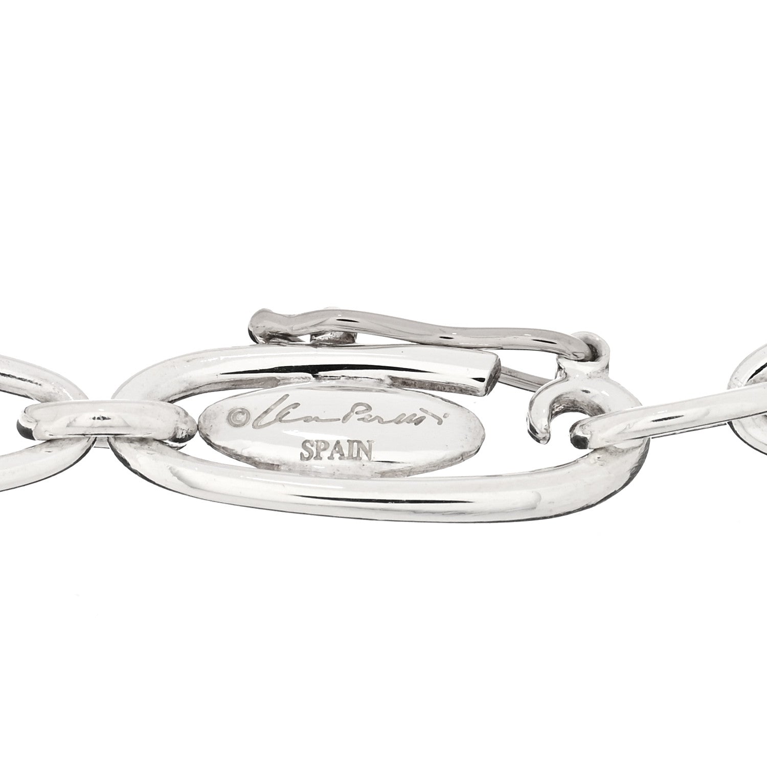 Tiffany Sterling Silver Elsa Peretti Open Heart Oval Link Charm Bracelet 4 of 4