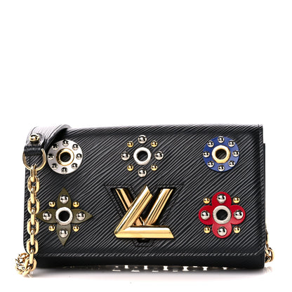 Louis Vuitton Epi Mechanical Flowers Twist Chain Wallet Black 1 of 10