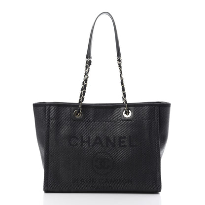 Chanel Mixed Fibers Calfskin Small Deauville Tote Black 1 of 10