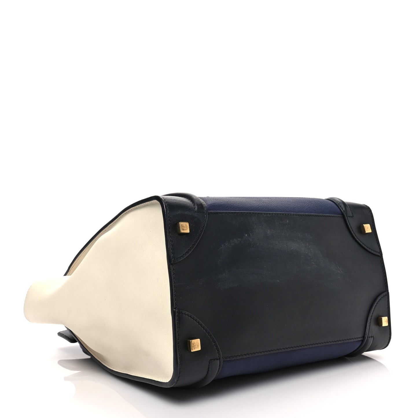 Velluto Calfskin Mini Tri-Color Luggage Navy