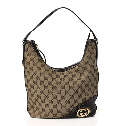 Gucci Monogram Medium New Britt Hobo Dark Brown 1 of 12