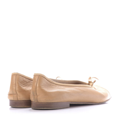 Chanel Lambskin Cap Toe CC Ballerina Flats 40 Beige 4 of 11