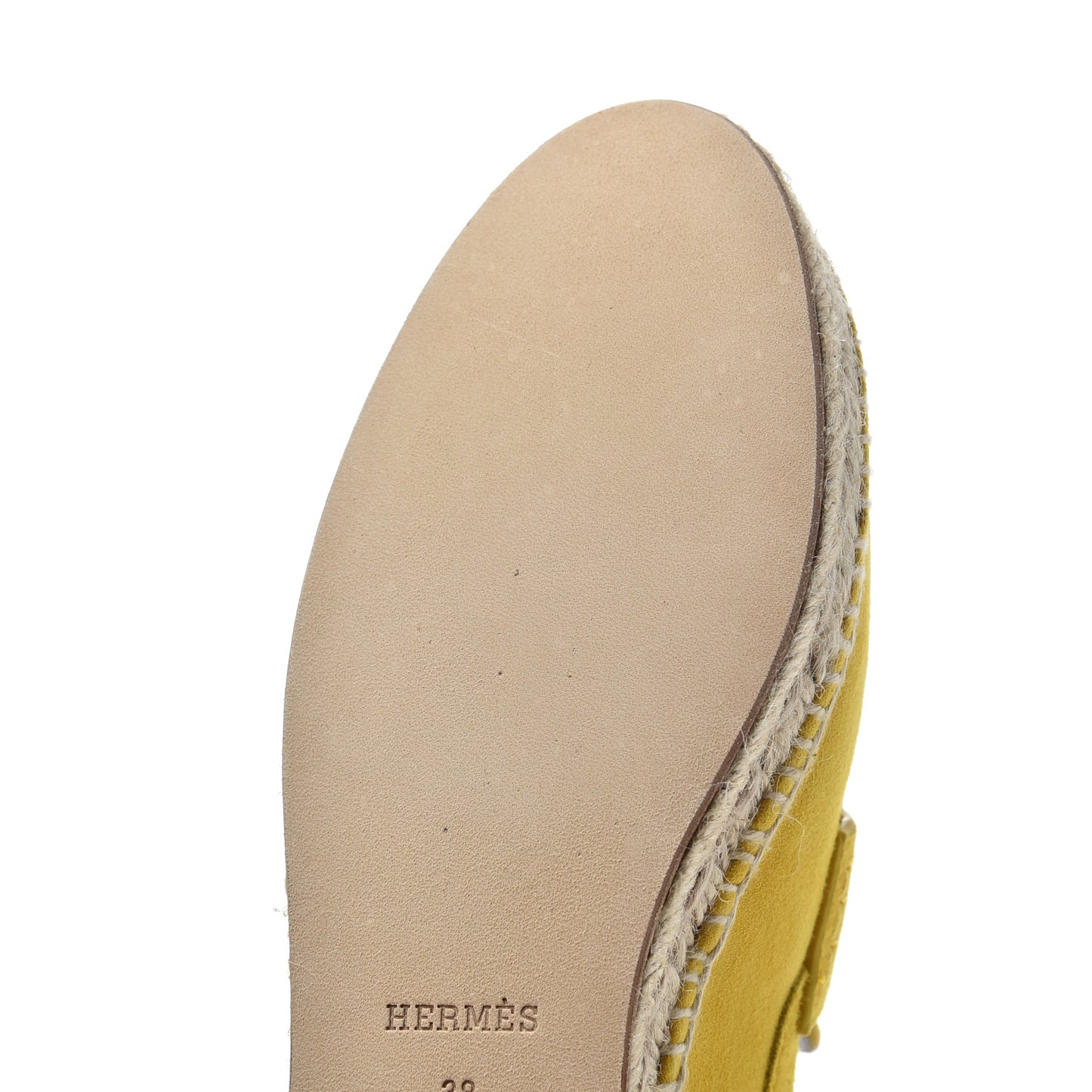 Suede Goatskin Womens Trip Espadrilles 38 Jaune Citron