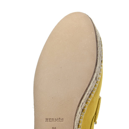 Hermes Suede Goatskin Womens Trip Espadrilles 38 Jaune Citron 16 of 18