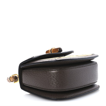 Gucci Monogram Jumbo GG Textured Dollar Calfskin Web Mini Bamboo 1947 Top Handle Bag Camel Ebony New Acero 4 of 11