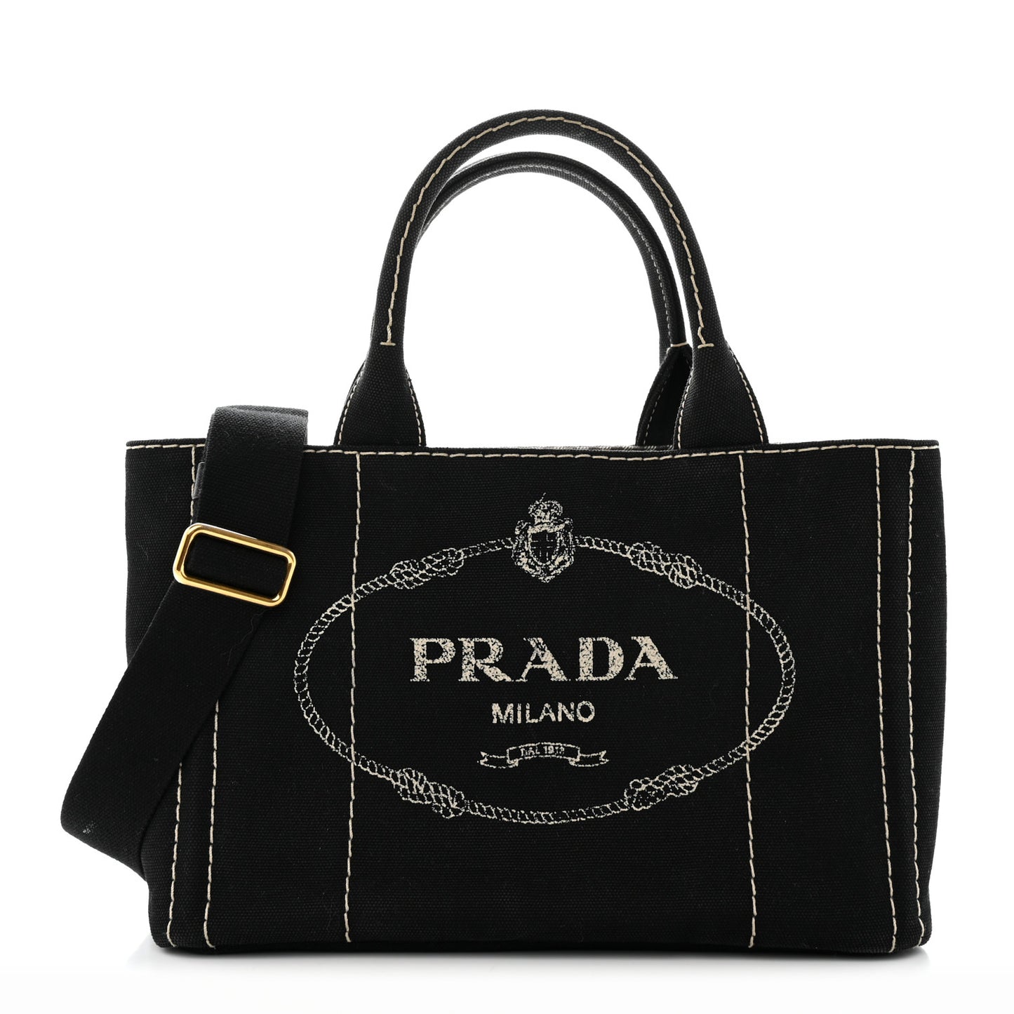Canapa Small Logo Tote Black Talco