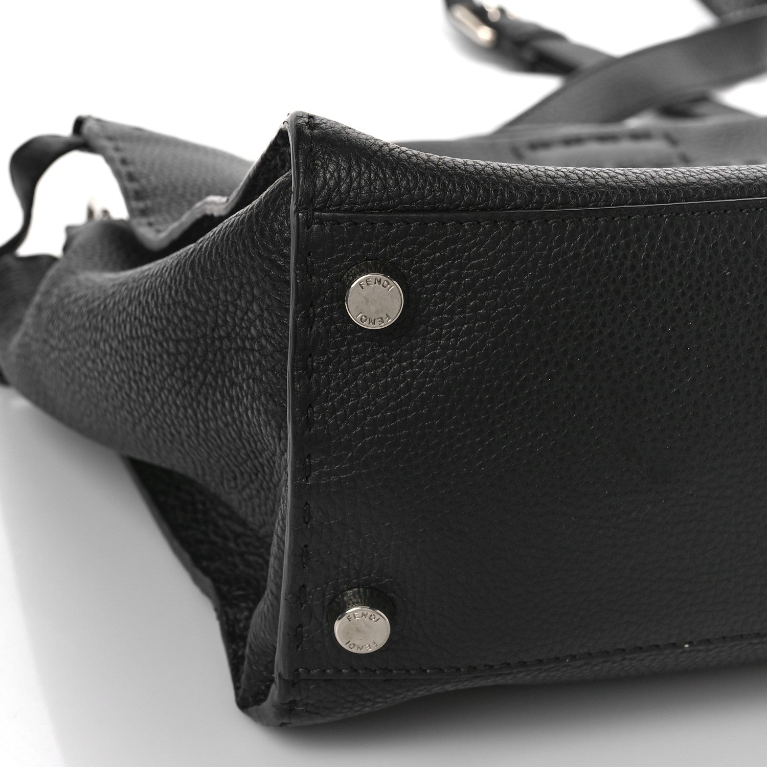 Fendi Cuoio Romano Selleria Monster Eyes Inlay Large Mens Peekaboo Iconic Essential Satchel Black Sunflower 6 of 7