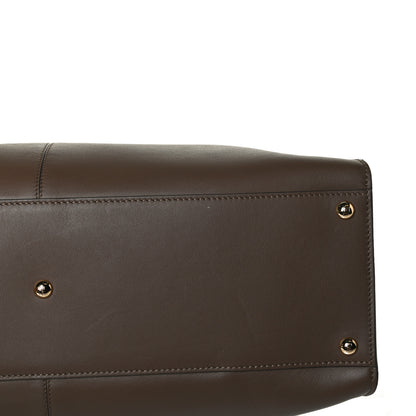 Fendi Vitello Seta Glazed Fabric FF 1974 Large Peekaboo X-Lite Maya Mogano Panna 11 of 16