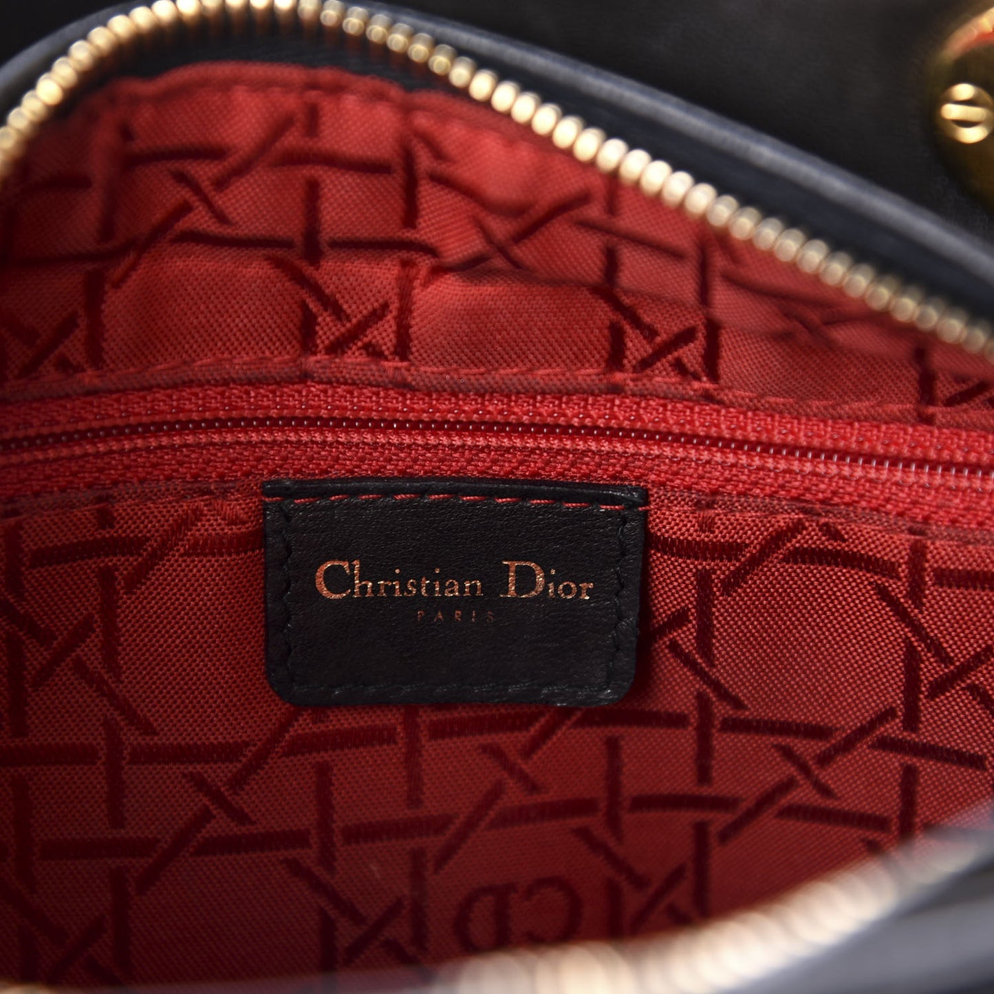 Lambskin Cannage Medium Lady Dior Black