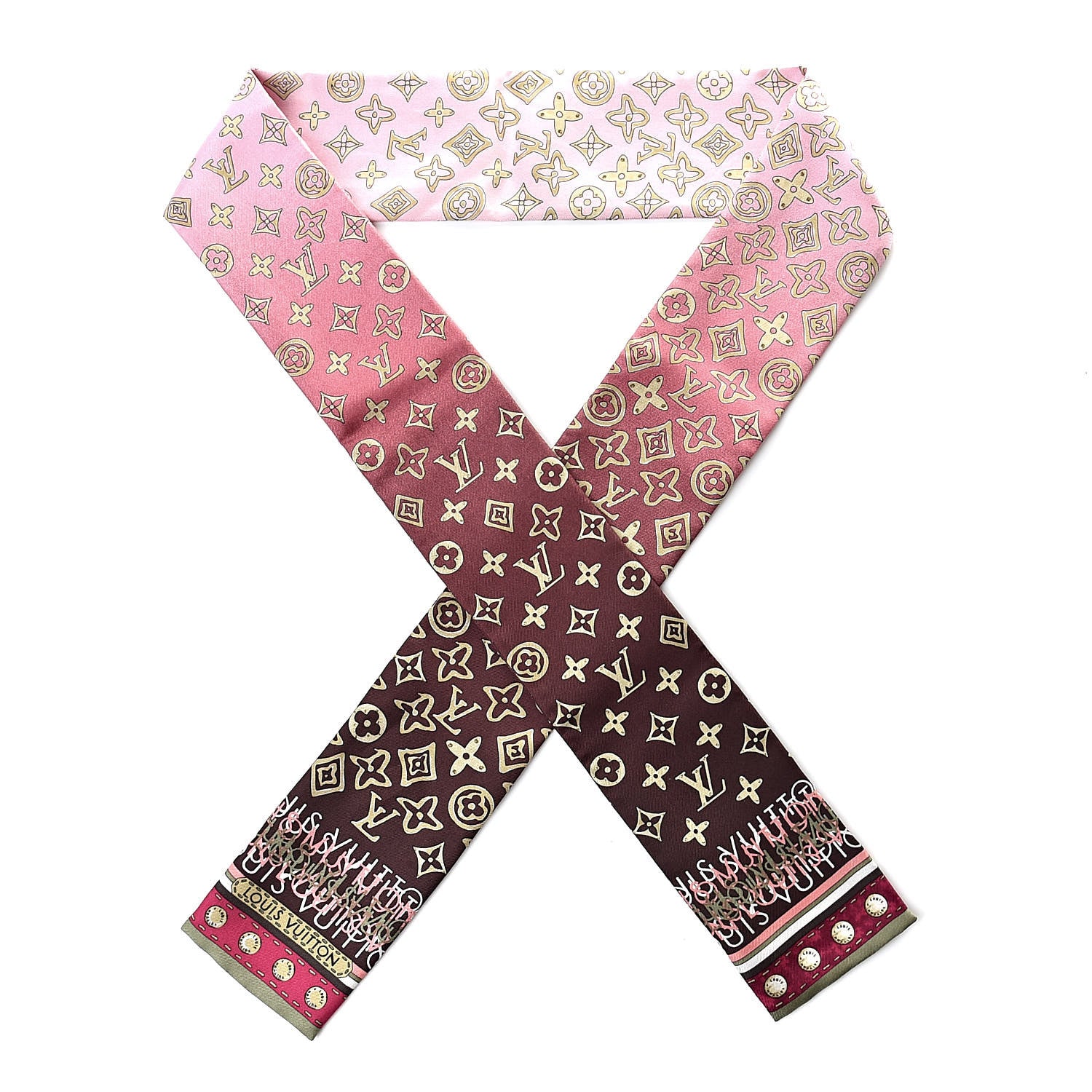 Louis Vuitton Silk Monogram Map Bandeau Plum Orient 1 of 5