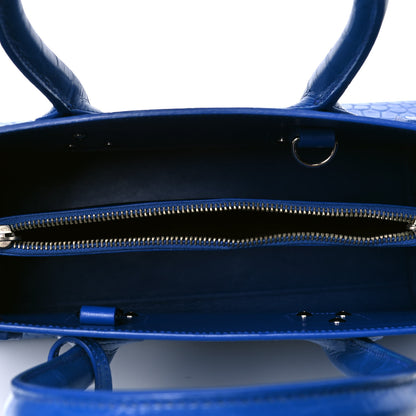 Saint Laurent Calfskin Crocodile Embossed Small Sac De Jour Royal Blue 7 of 8