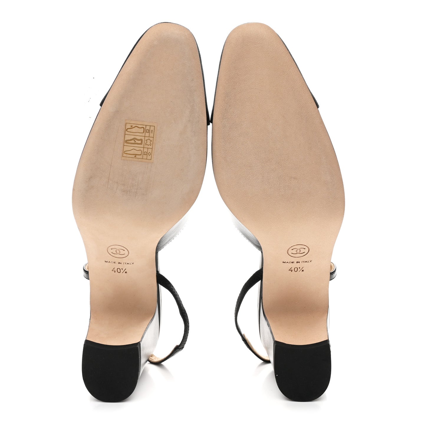 Goatskin Grosgrain Cap Toe CC Slingback Pumps 40.5 Black