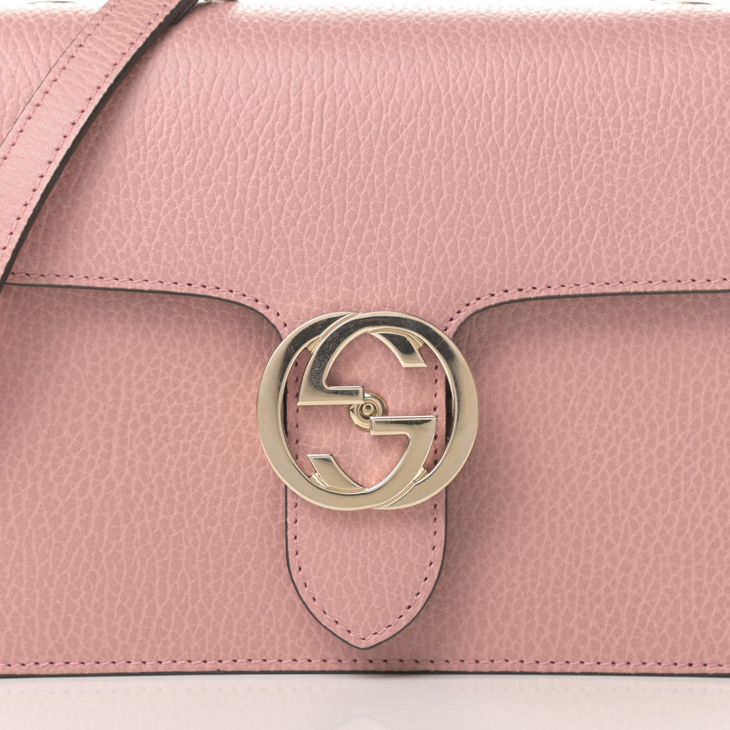 Dollar Calfskin Small Interlocking G Shoulder Bag Soft Pink