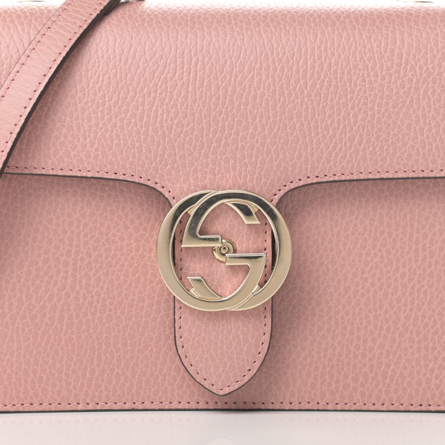 Gucci Dollar Calfskin Small Interlocking G Shoulder Bag Soft Pink 8 of 10
