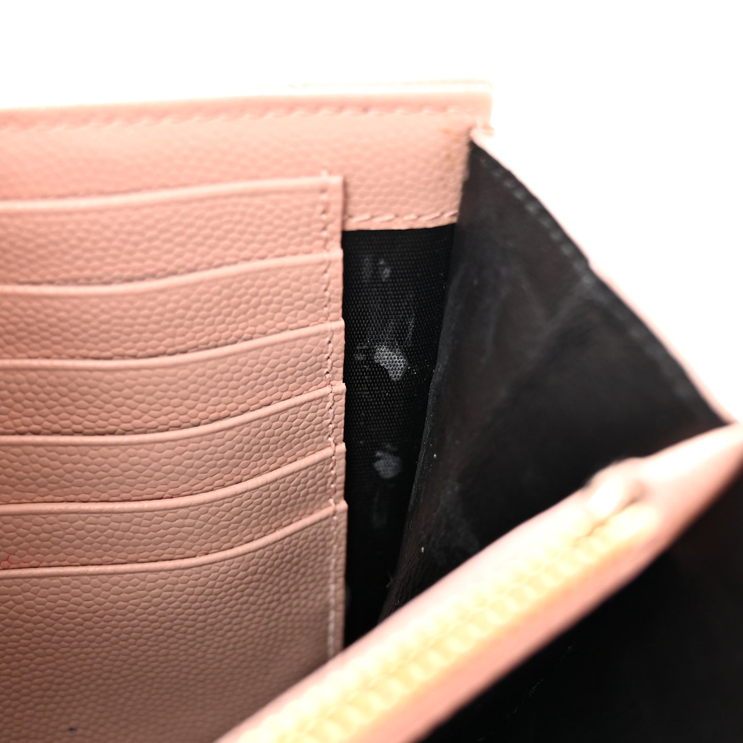 Grain De Poudre Matelasse Chevron Monogram Chain Wallet Pale Pink