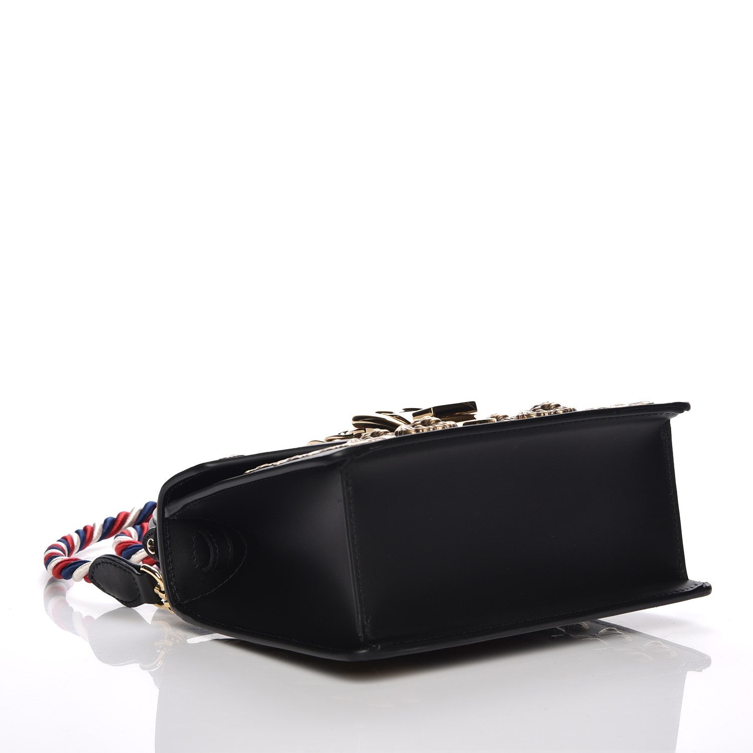 Gucci Calfskin Animal Studs Mini Sylvie Top Handle Bag Black 5 of 8