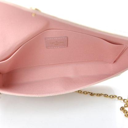 Louis Vuitton Damier Azur Pochette Felicie Chain Wallet Rose Ballerine 5 of 11