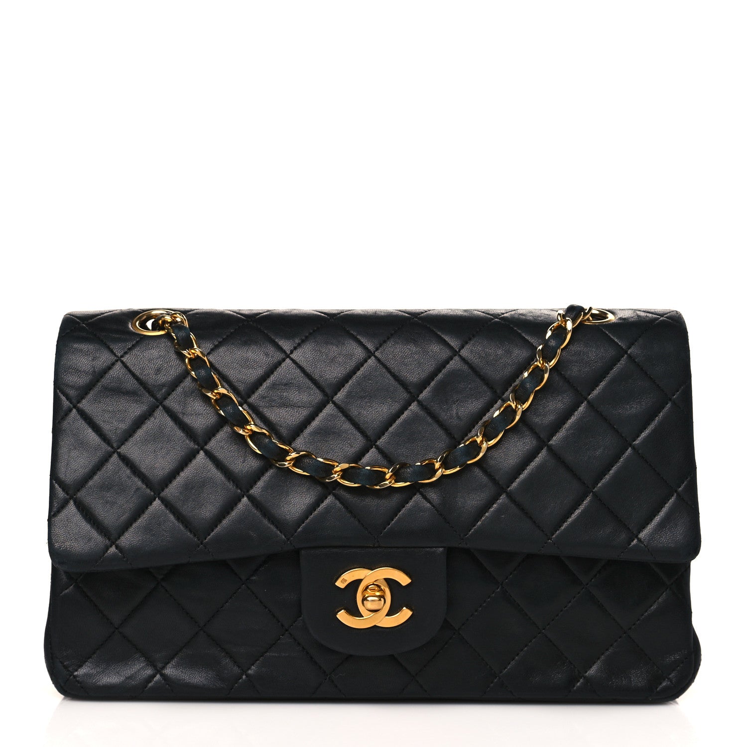 Chanel Lambskin Quilted Medium Double Flap Black 1 of 10