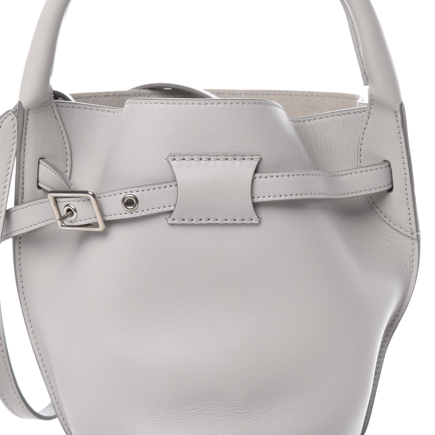 Smooth Calfskin Nano Big Bag Bucket Light Grey
