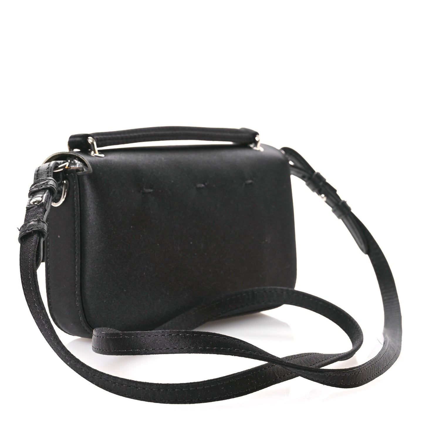Silk Satin Phone Baguette Black