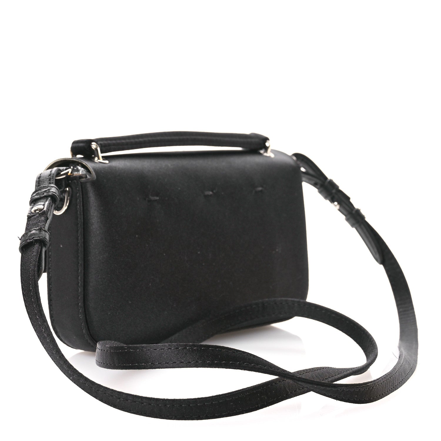 Fendi Silk Satin Phone Baguette Black 3 of 14