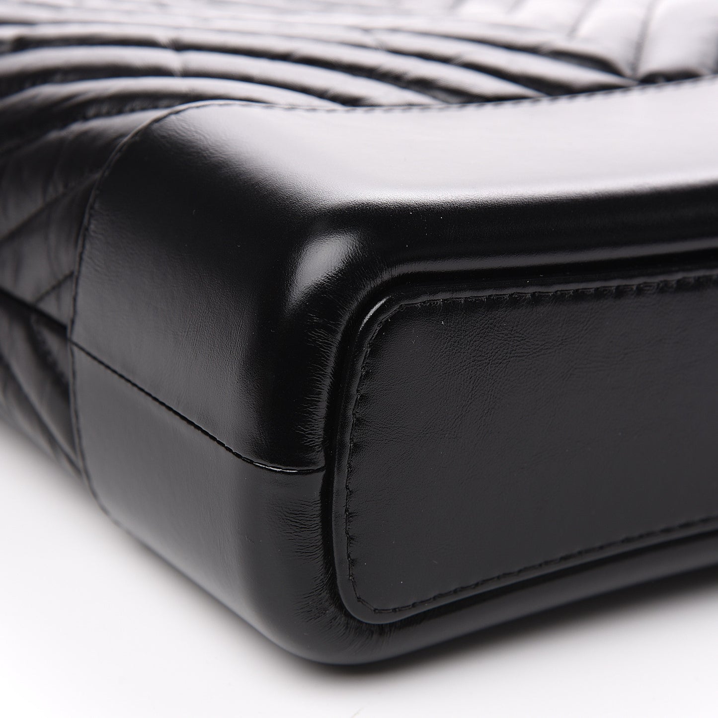 Aged Calfskin Chevron Quilted Medium Gabrielle Hobo Black