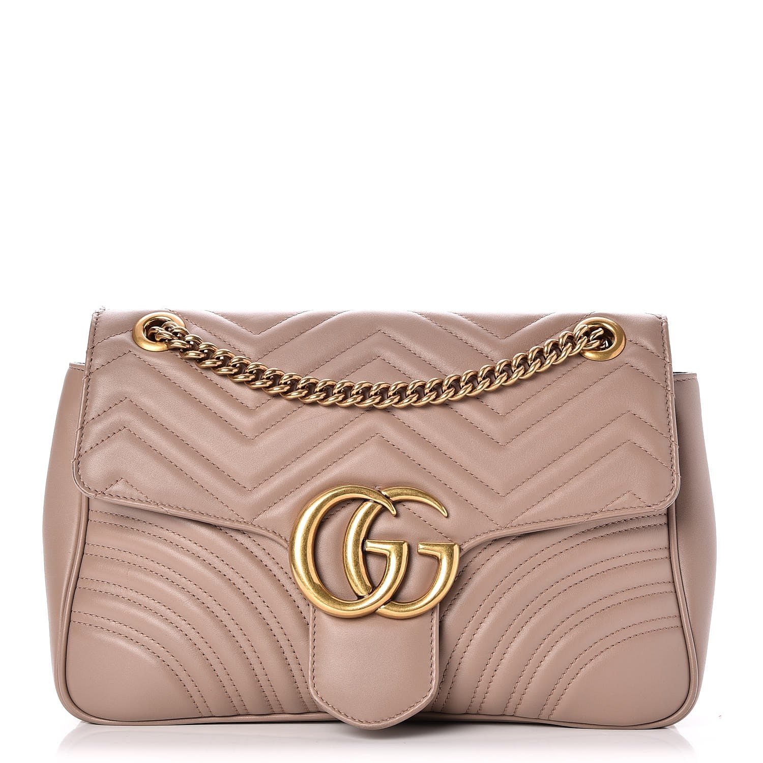 Gucci Calfskin Matelasse Medium GG Marmont Shoulder Bag Porcelain Rose 1 of 9