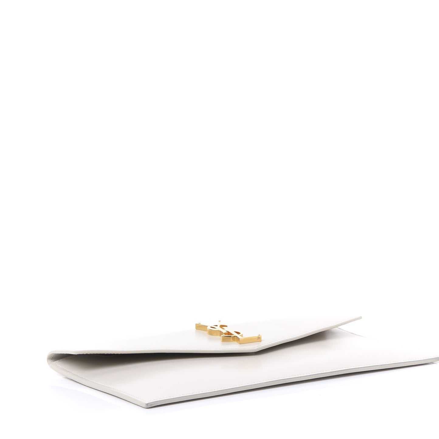 Smooth Shiny Calfskin Uptown Pouch Crema Soft