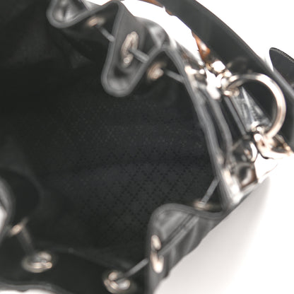 Gucci Nylon Bamboo Top Handle Bucket Bag Black 5 of 9