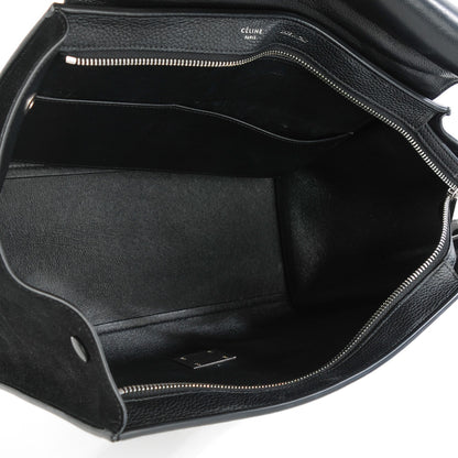 Celine Drummed Calfskin Suede Small Trapeze Black 5 of 7