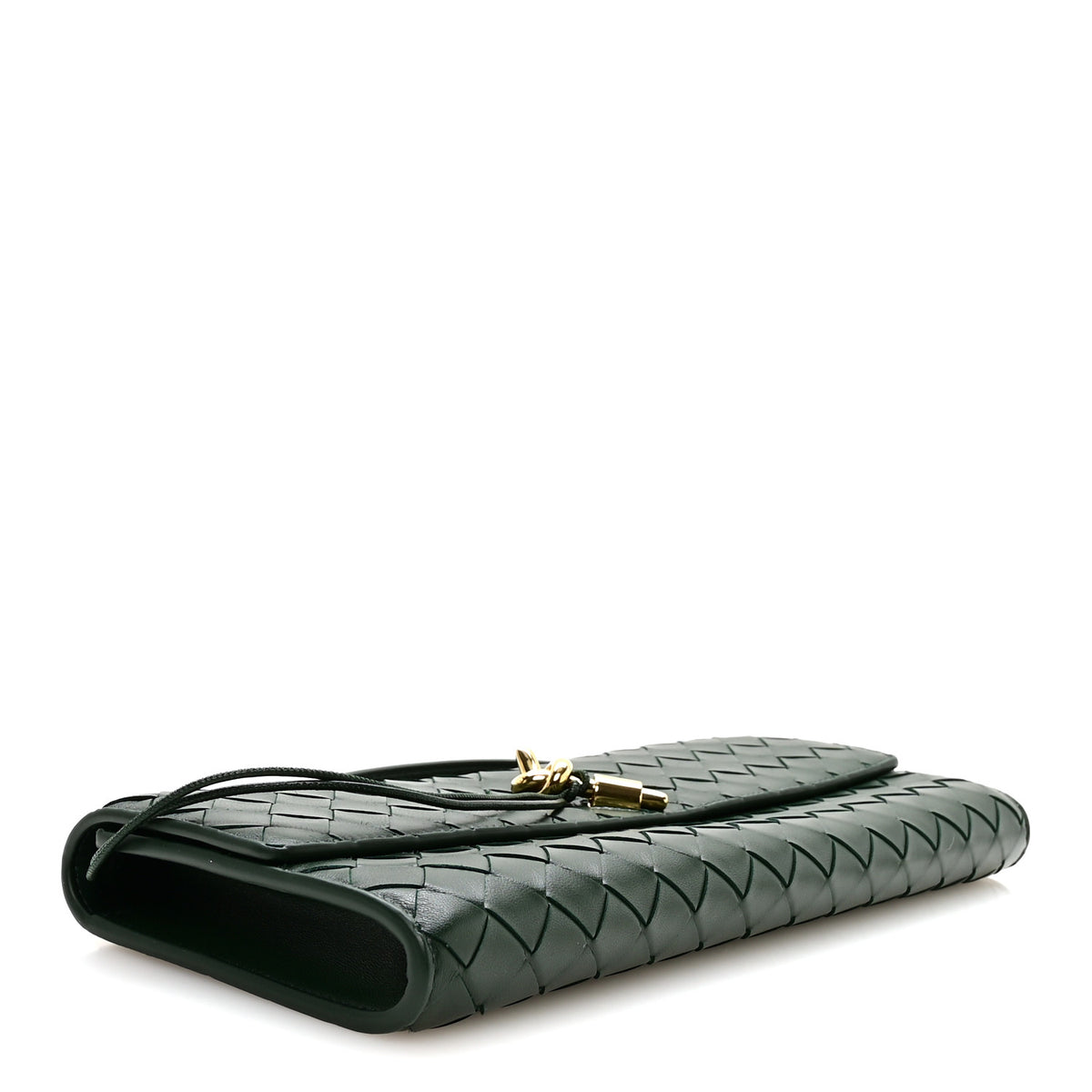Bottega Veneta Nappa Intrecciato Long Andiamo Top Handle Clutch Emerald Green 4 of 7