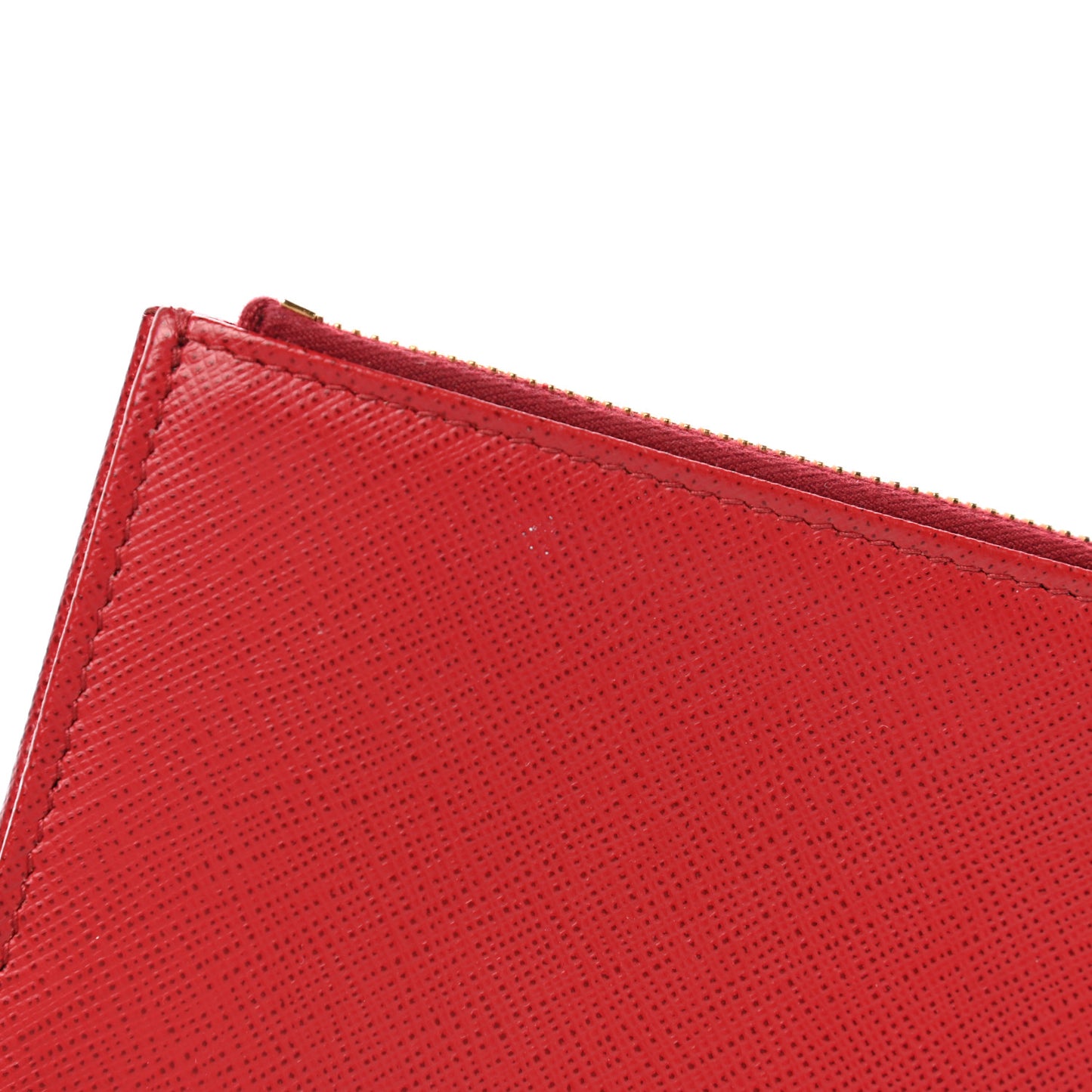 Saffiano Zip Top Compact Wallet Fuoco