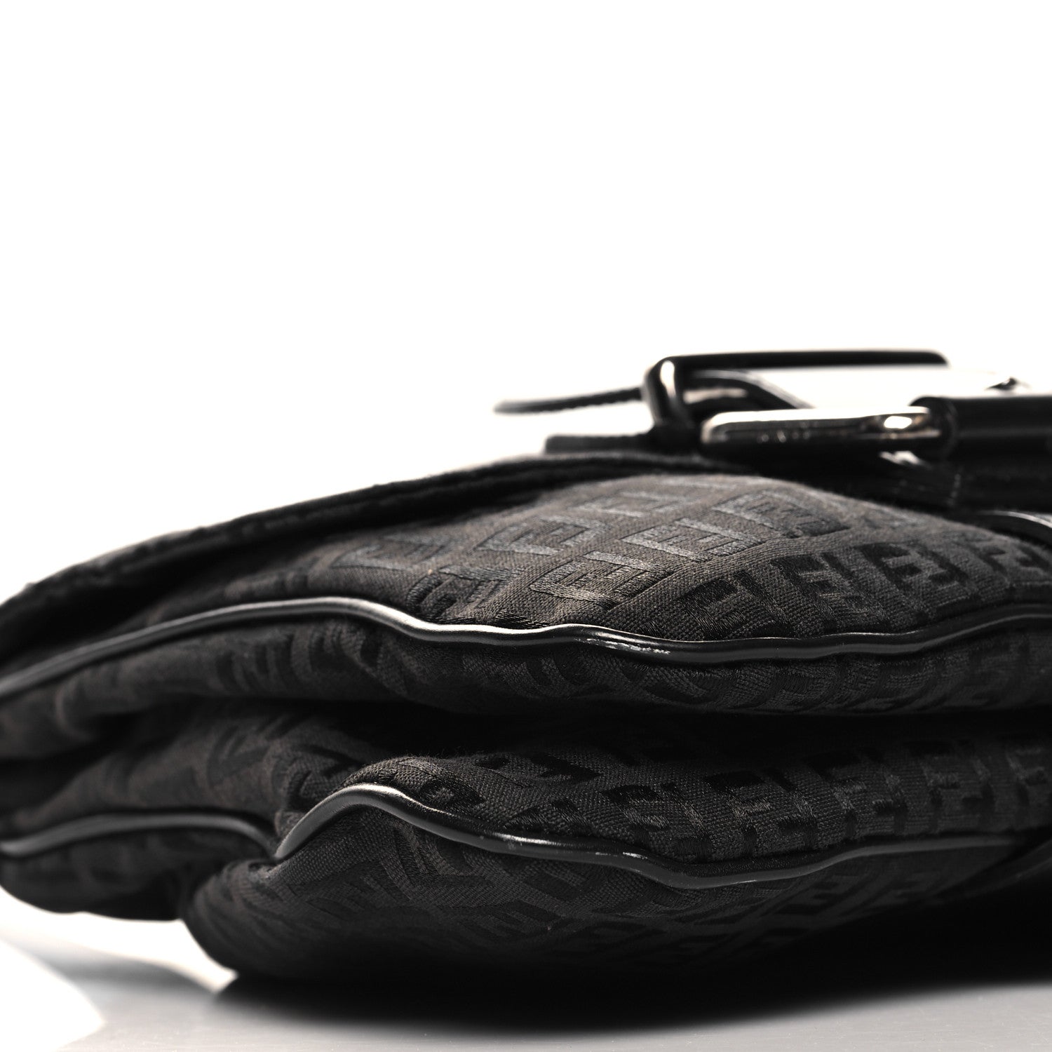 Fendi Zucchino Buckle Shoulder Bag Black 9 of 13