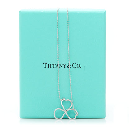 Tiffany Platinum Diamond Large Paper Flowers Pendant Necklace 5 of 5