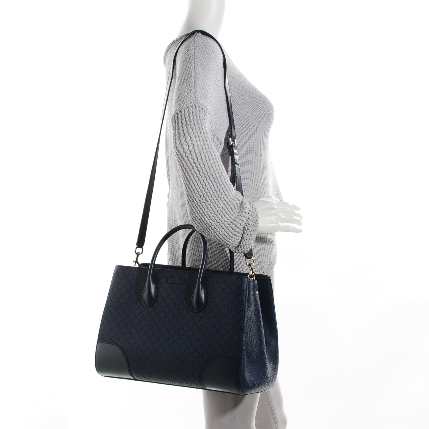 Hilary Lux Bright Diamante Medium Top Handle Bag Classic Marine